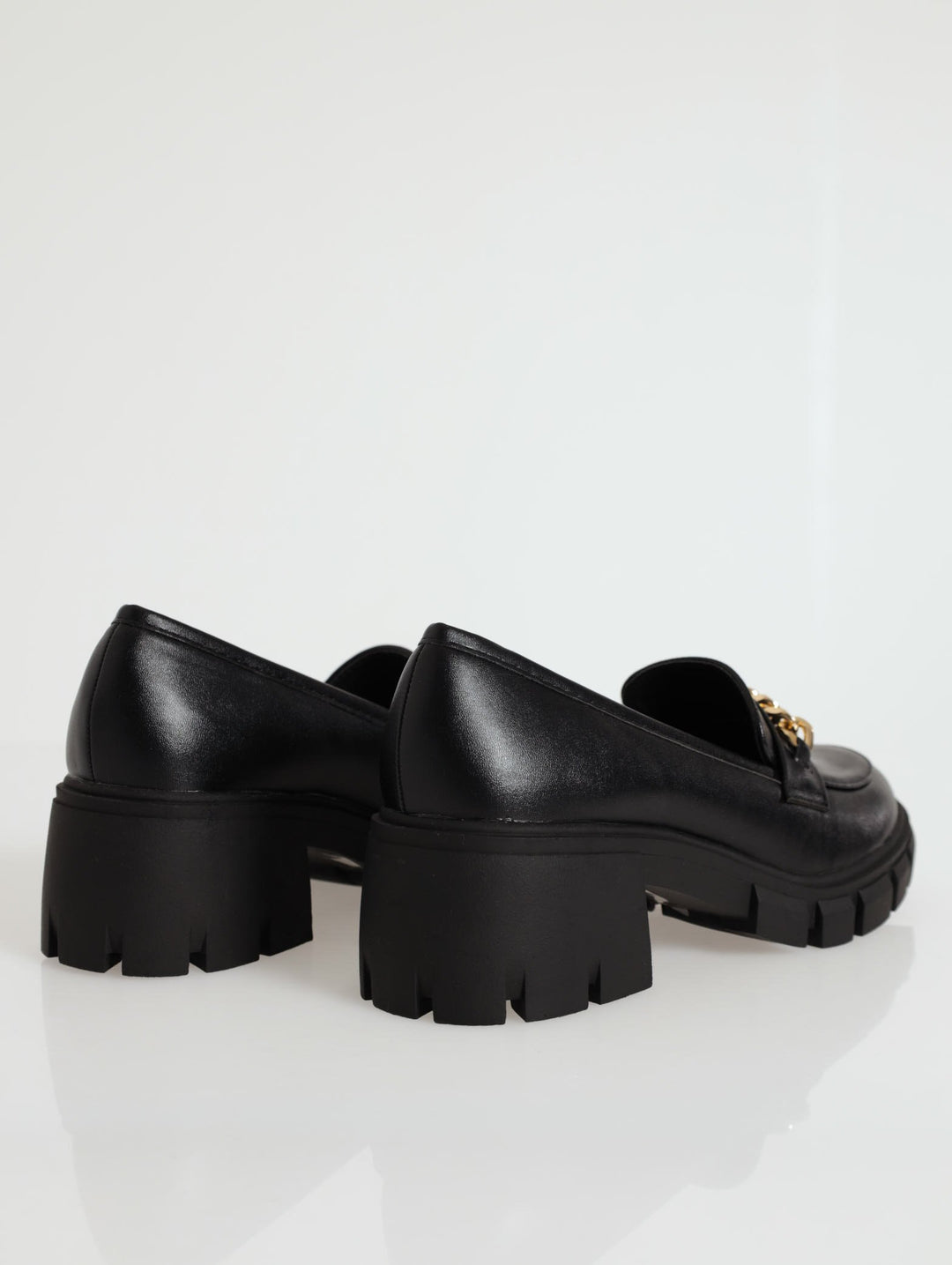 Chunky Loafer With Chain Detail - Black
