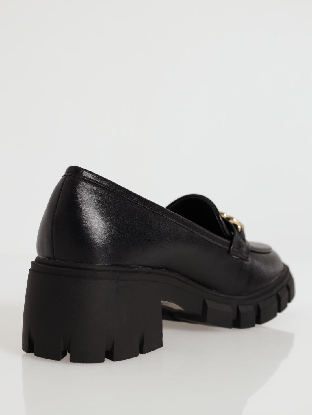 Chunky Loafer With Chain Detail - Black