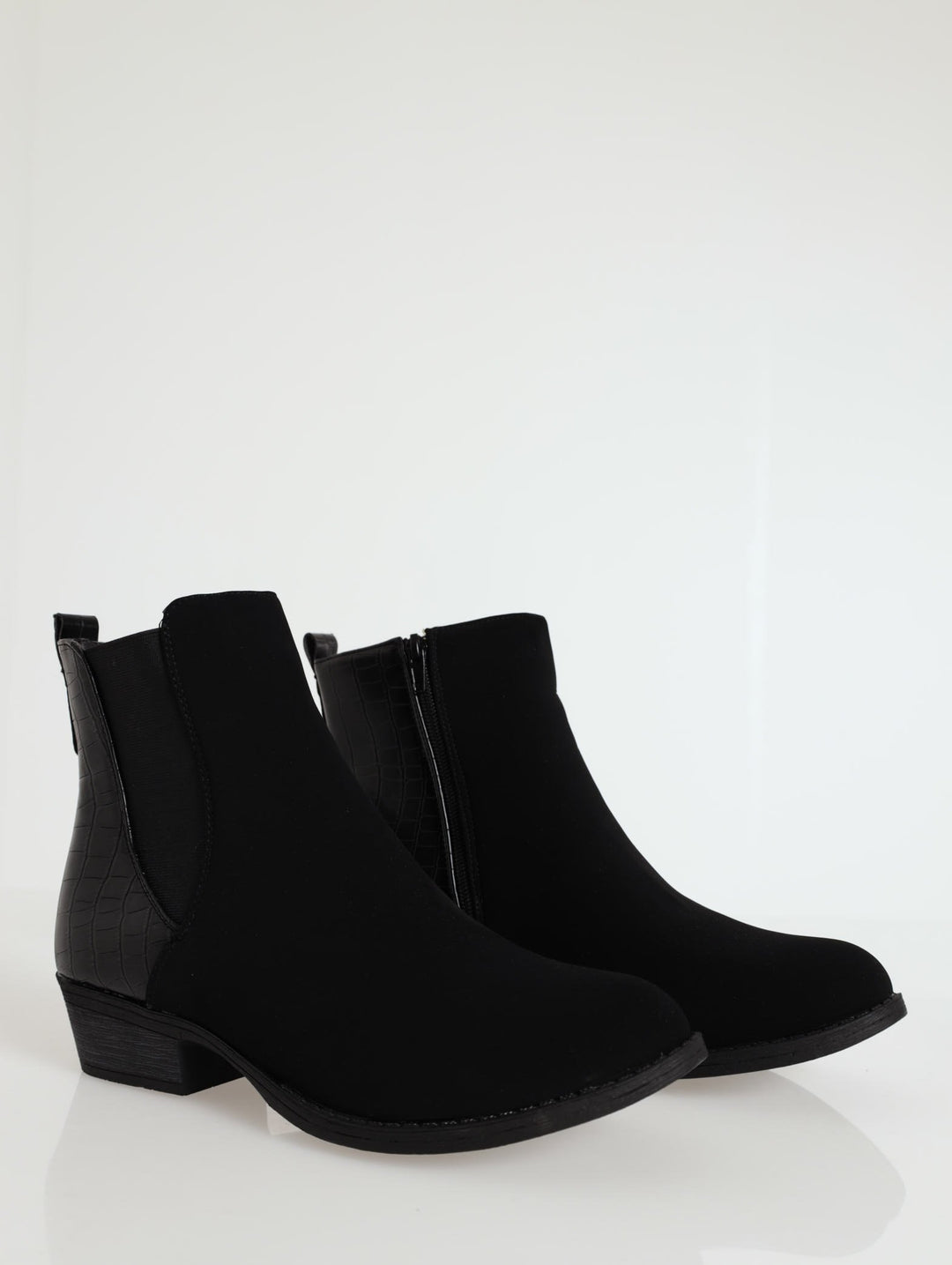 Fabric Chelsea Ankle Boot - Black