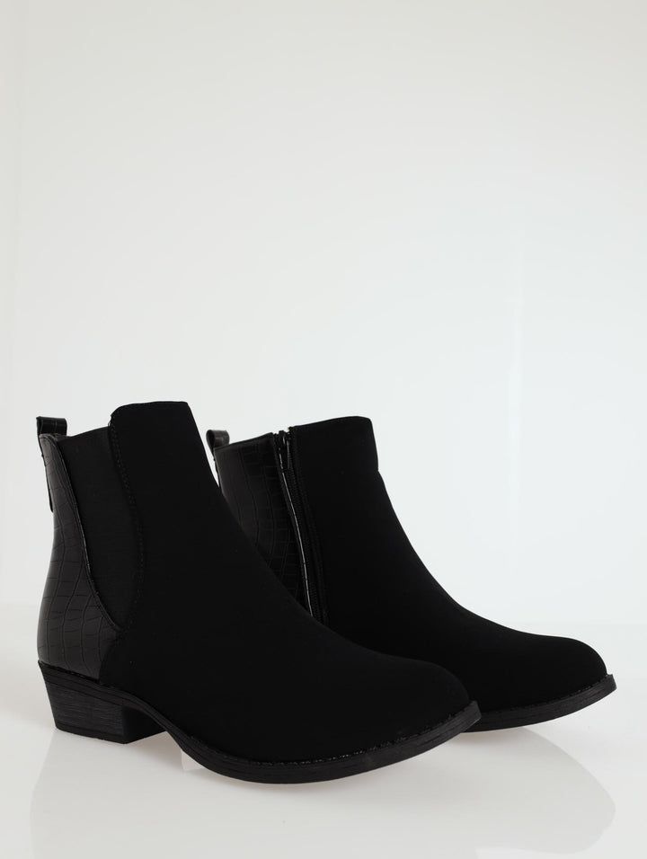 Fabric Chelsea Ankle Boot - Black