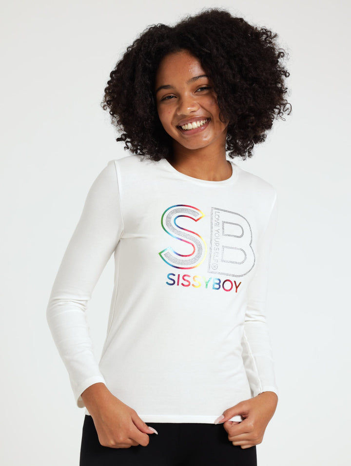 Long Sleeve Regular Fit Top - White