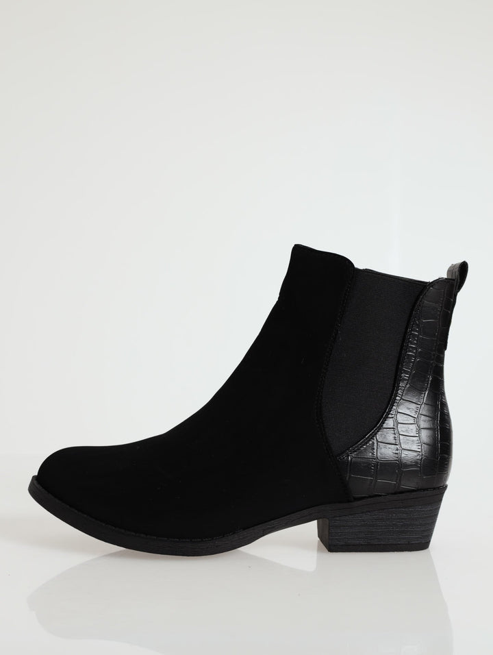 Fabric Chelsea Ankle Boot - Black