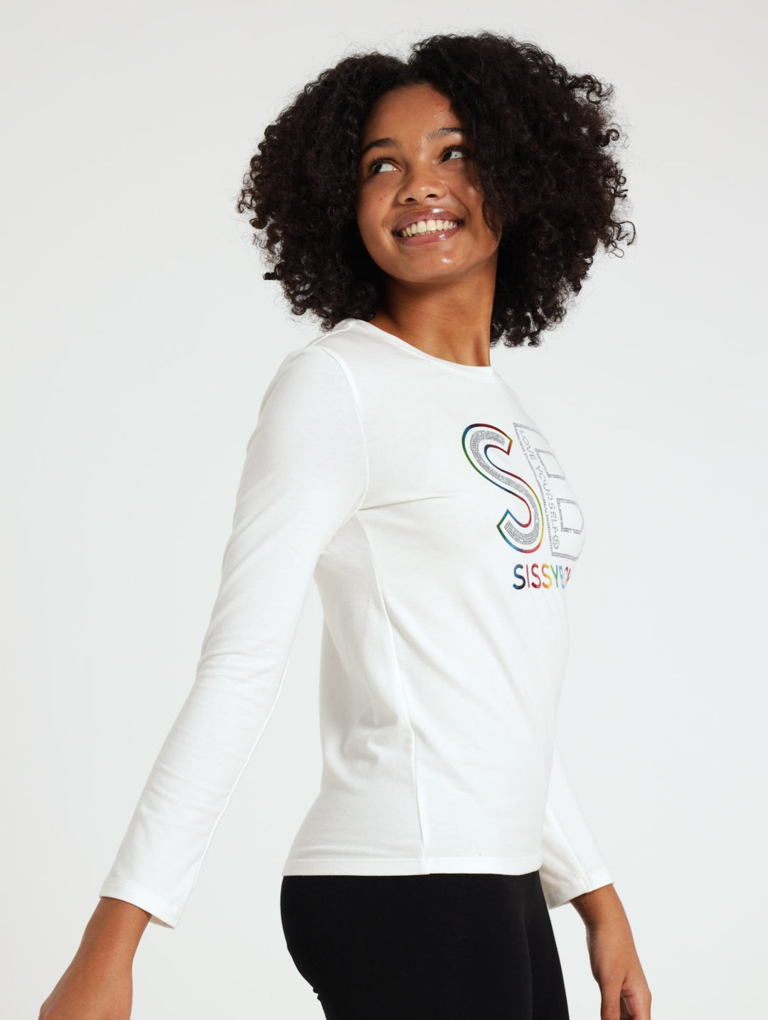 Long Sleeve Regular Fit Top - White