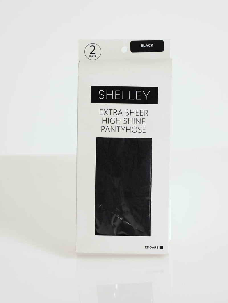 2 Pack Extra Sheer High Shine Hoisery - Black