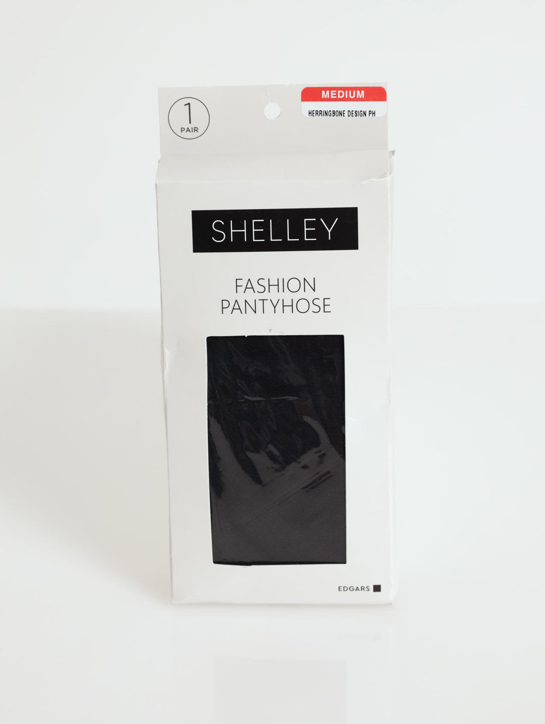 Herringbone Design Pantyhose - Black