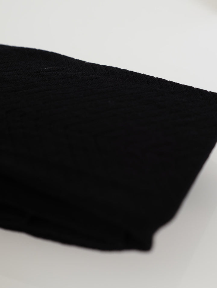 Herringbone Design Pantyhose - Black