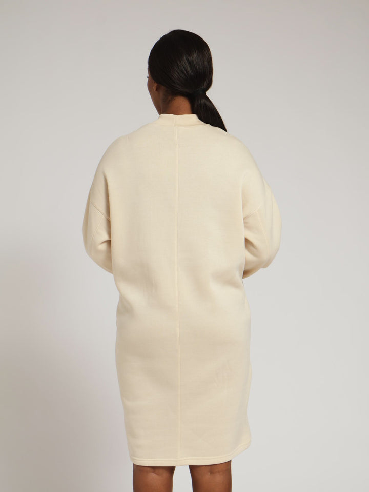 Long Sleeve Turtleneck Active Cocoon Dress - Stone