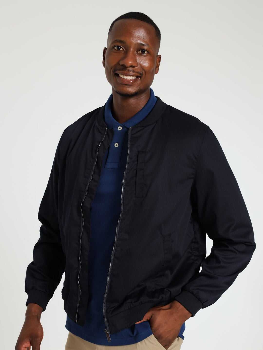 Formal Bomber Jacket - Navy