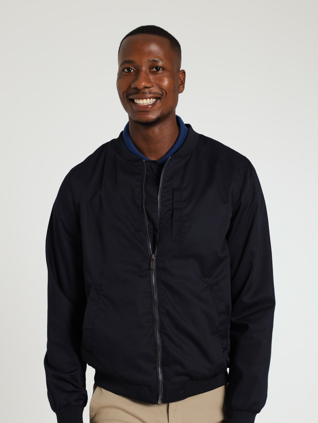 Formal Bomber Jacket - Navy