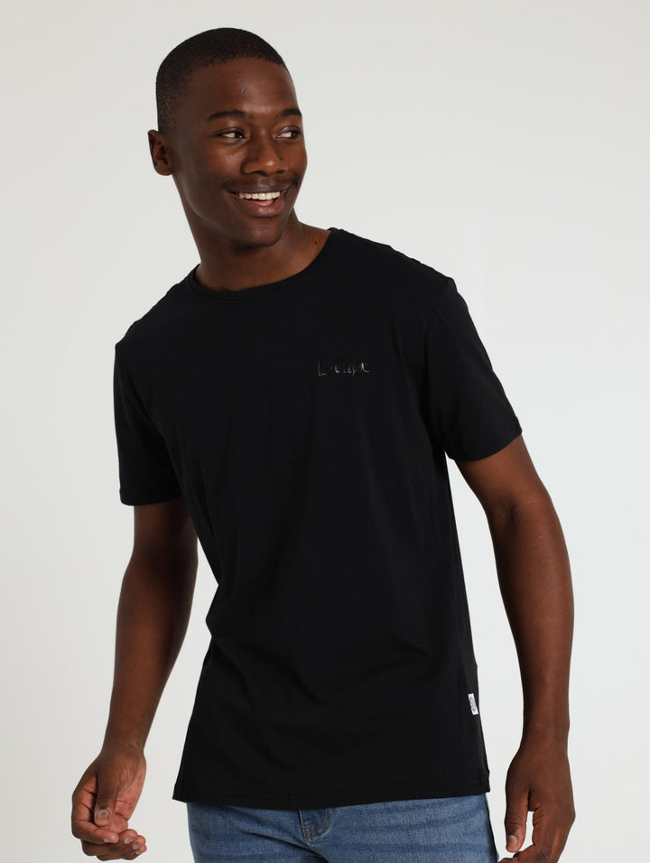 Textured High Density Print Tee - Black