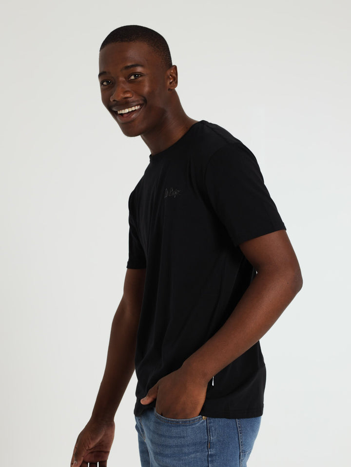 Textured High Density Print Tee - Black