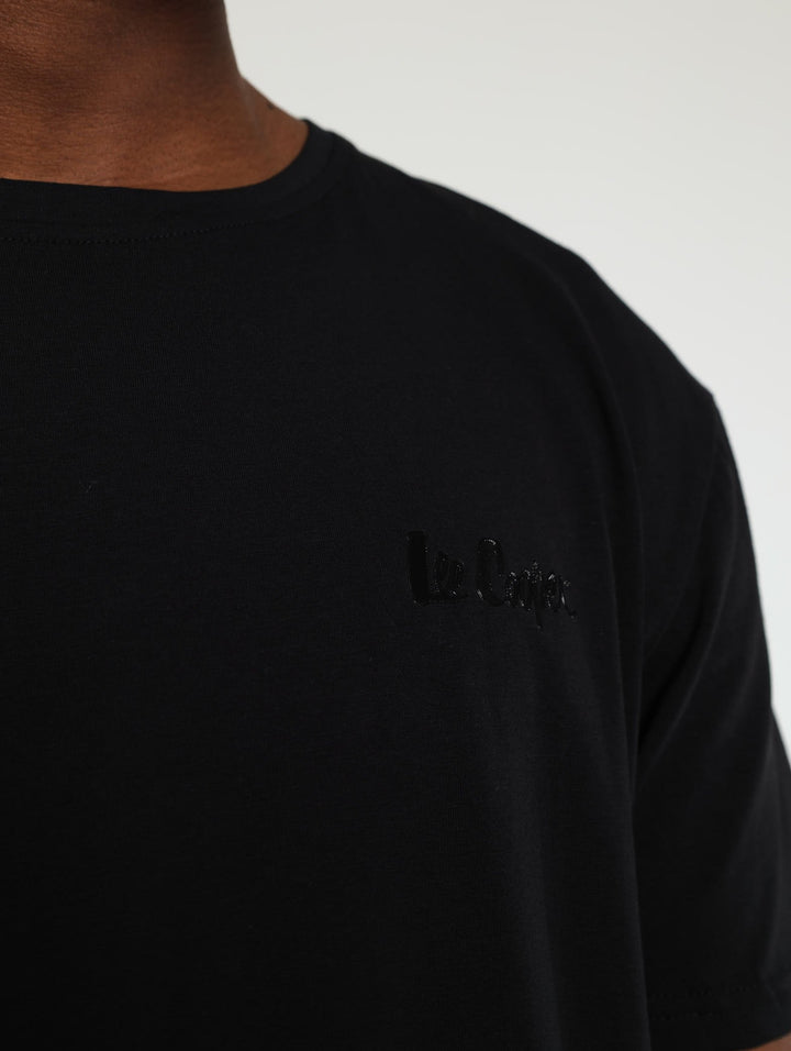 Textured High Density Print Tee - Black