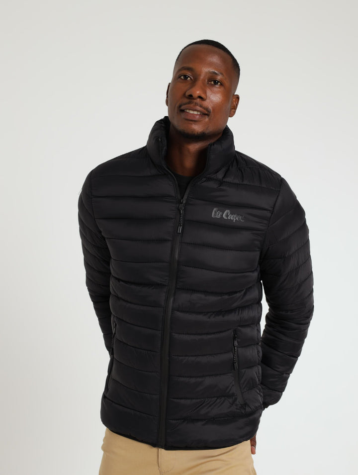 Puffer Jacket With Fluffy Inner - Black