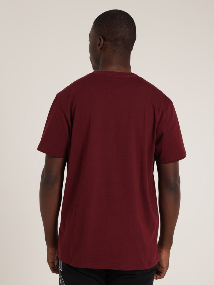 Barcode Frame Tee - Dark Red