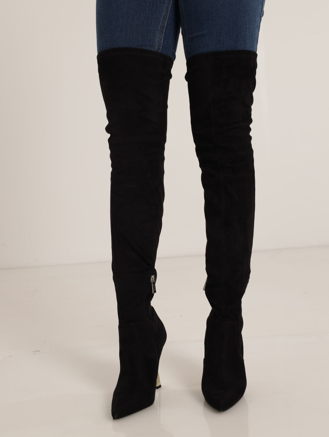 Venuss Stiletto Thigh High Boot - Black