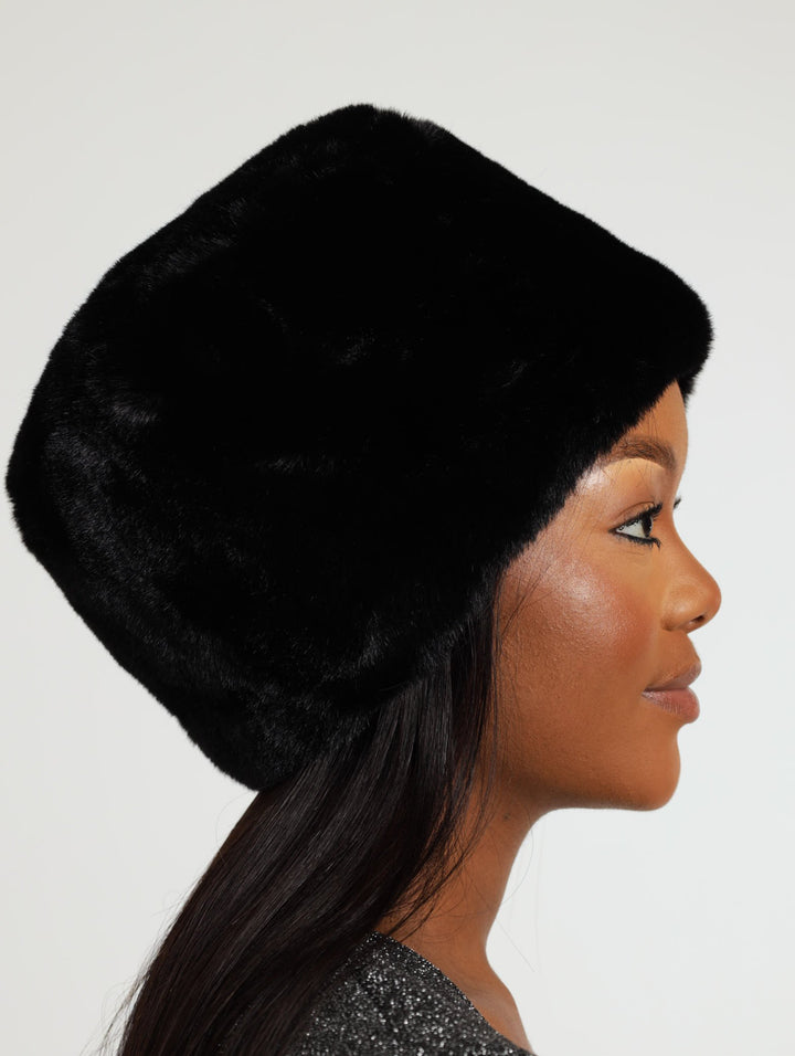 Faux Fur Hat - Black