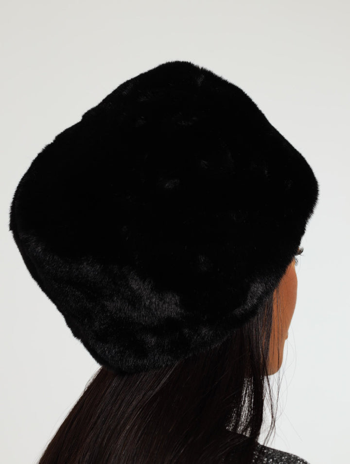 Faux Fur Hat - Black
