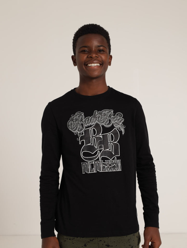 Boys Long Sleeve Tee - Black