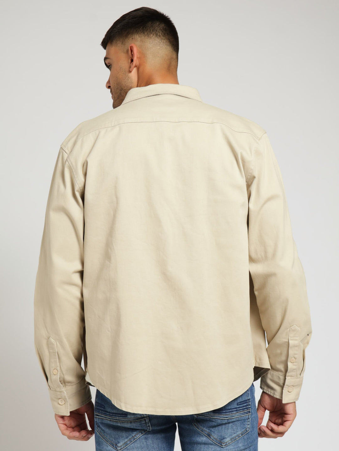 Woven Shacket - Light Stone