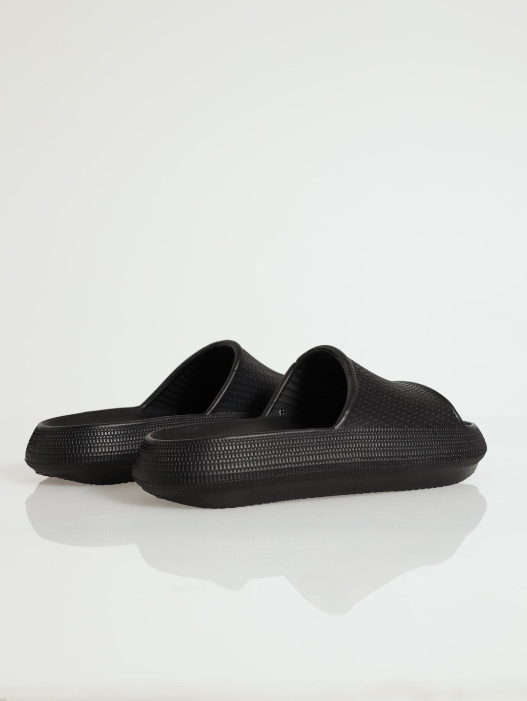 Textured Moulded Eva Slide Sandal - Black