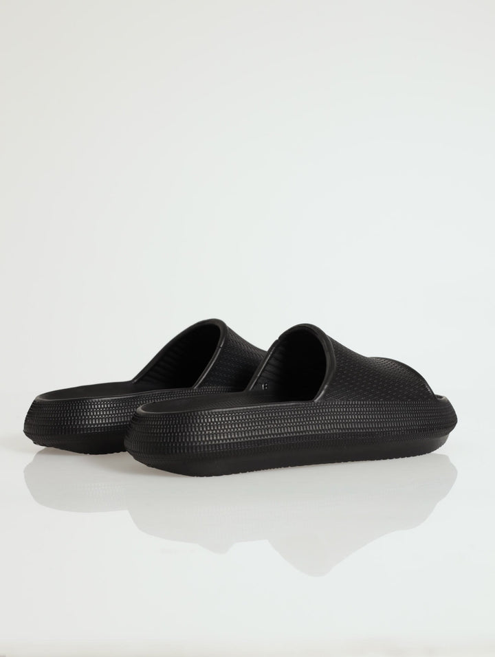 Textured Moulded Eva Slide Sandal - Black