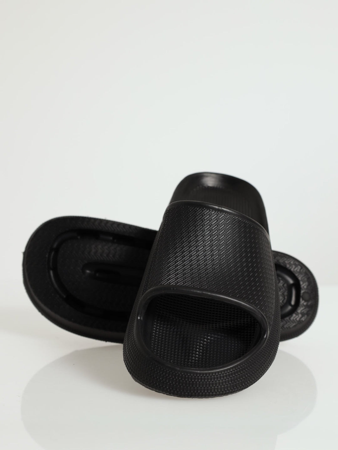 Textured Moulded Eva Slide Sandal - Black