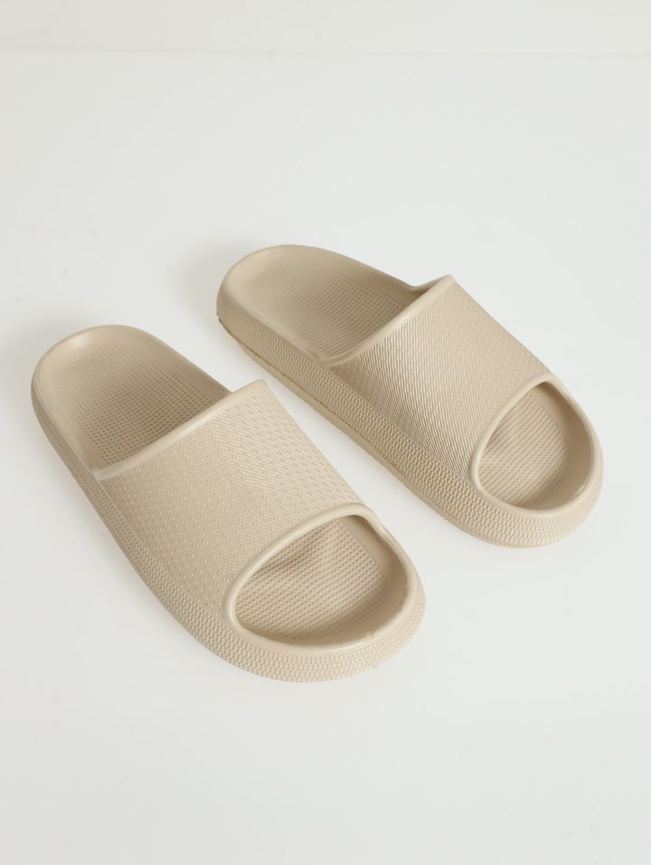 Textured Moulded Eva Slide Sandal - Stone