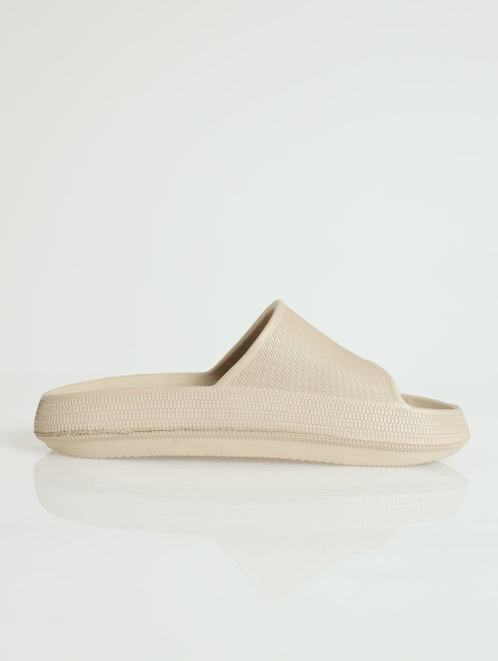 Textured Moulded Eva Slide Sandal - Stone
