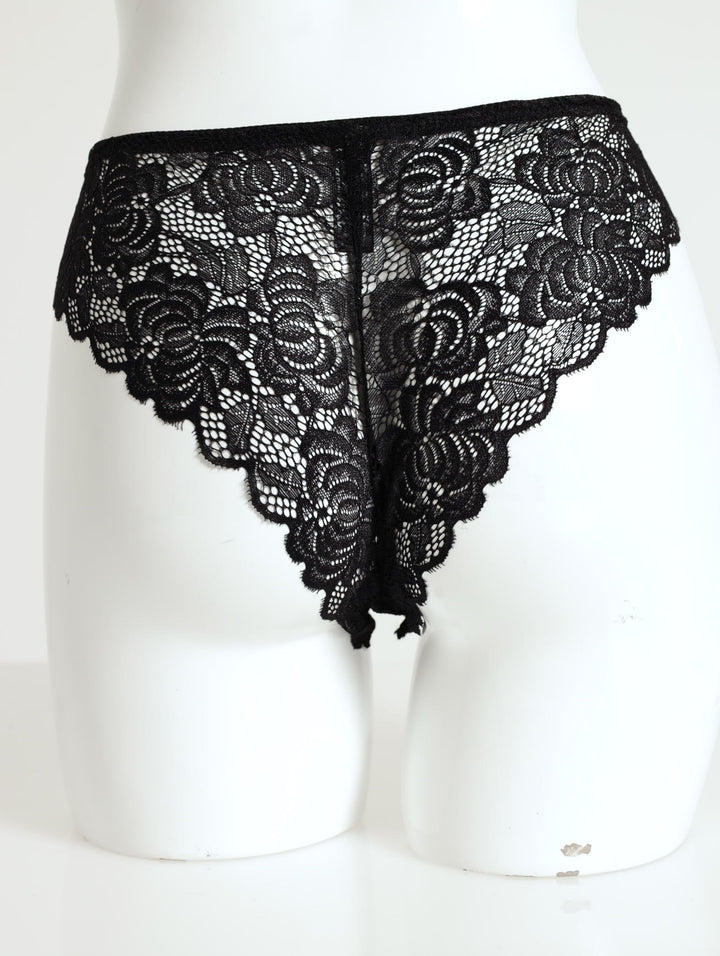 Lace Brazilian Panty - Black