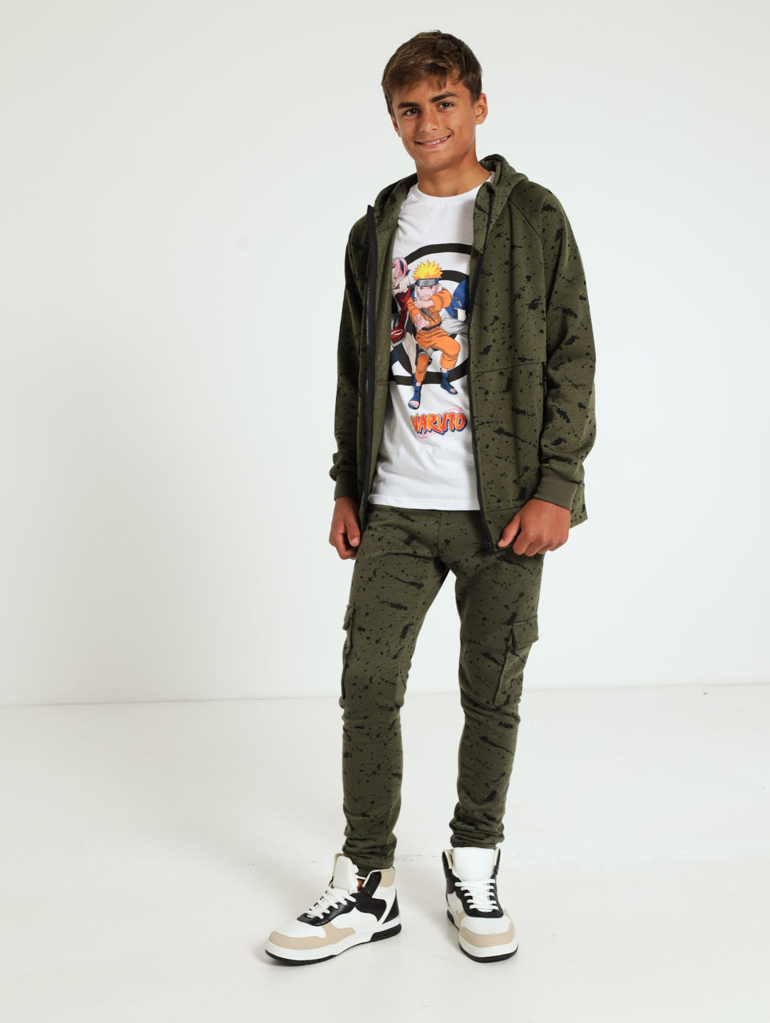 Boys Paint Splatter Jogger - Olive
