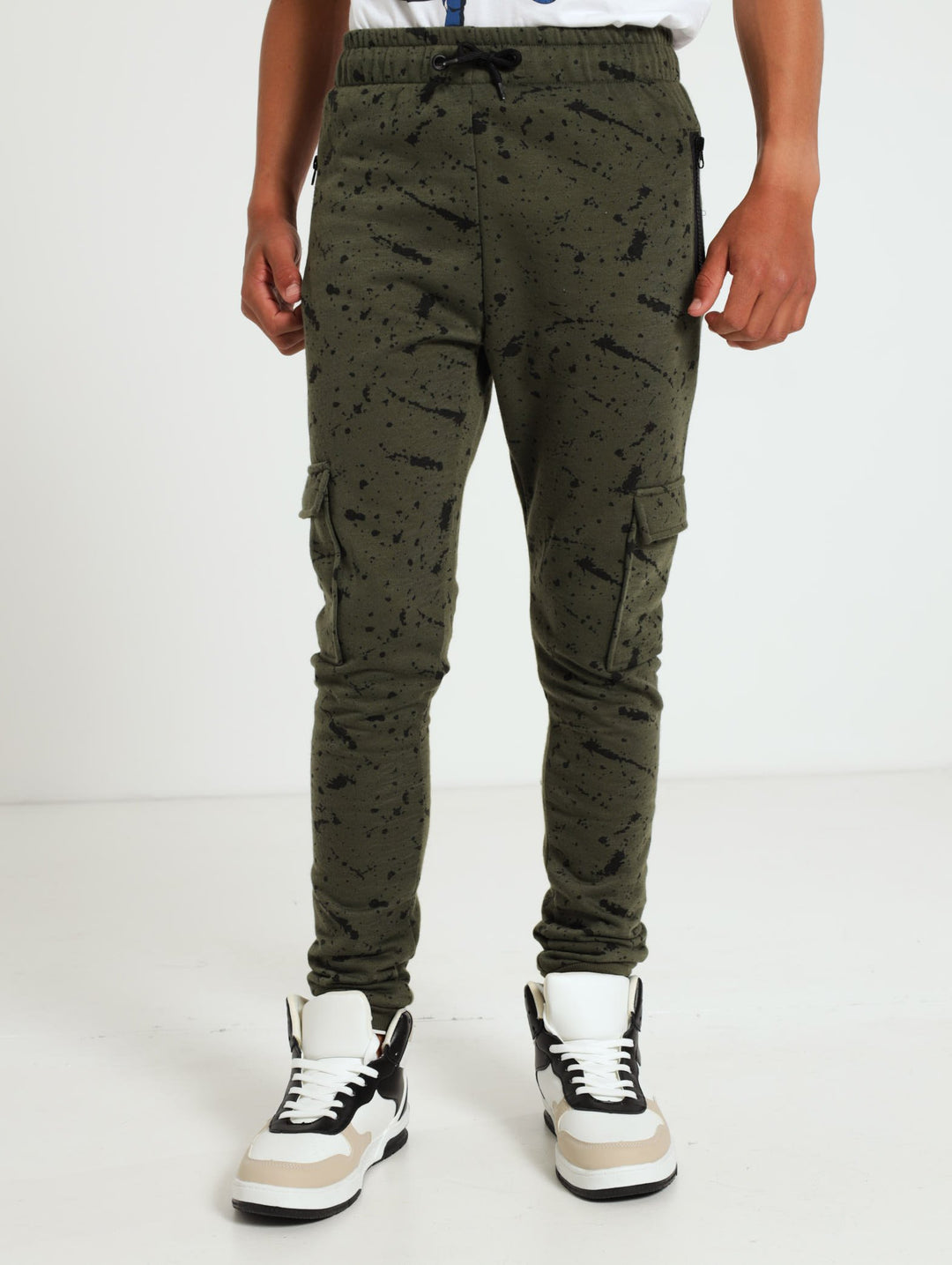 Boys Paint Splatter Jogger - Olive