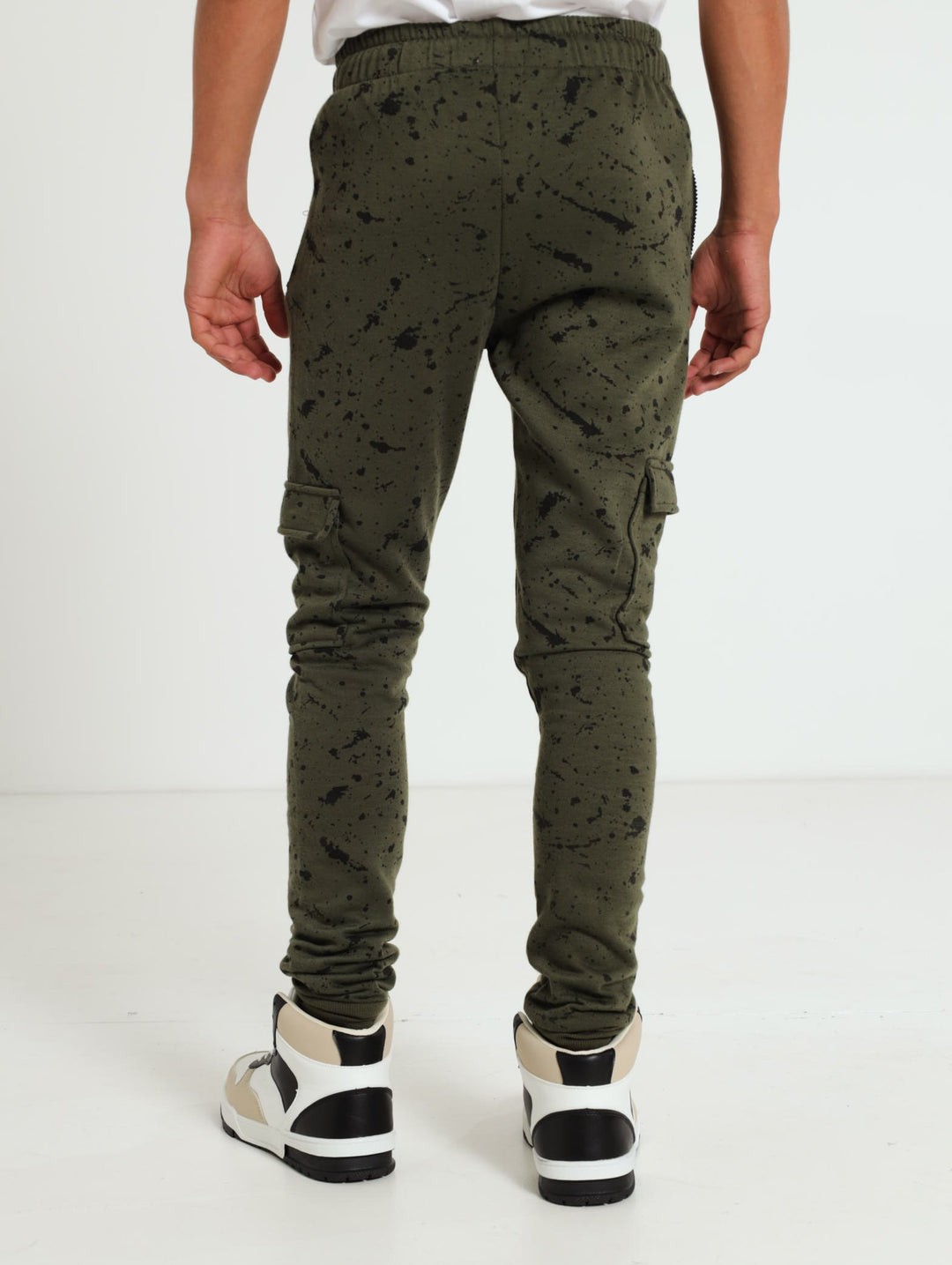Boys Paint Splatter Jogger - Olive
