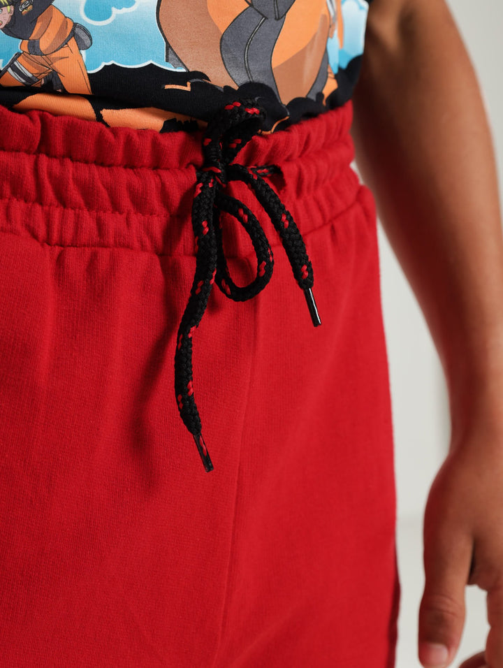 Boys Cars Fleece Shorts - Red