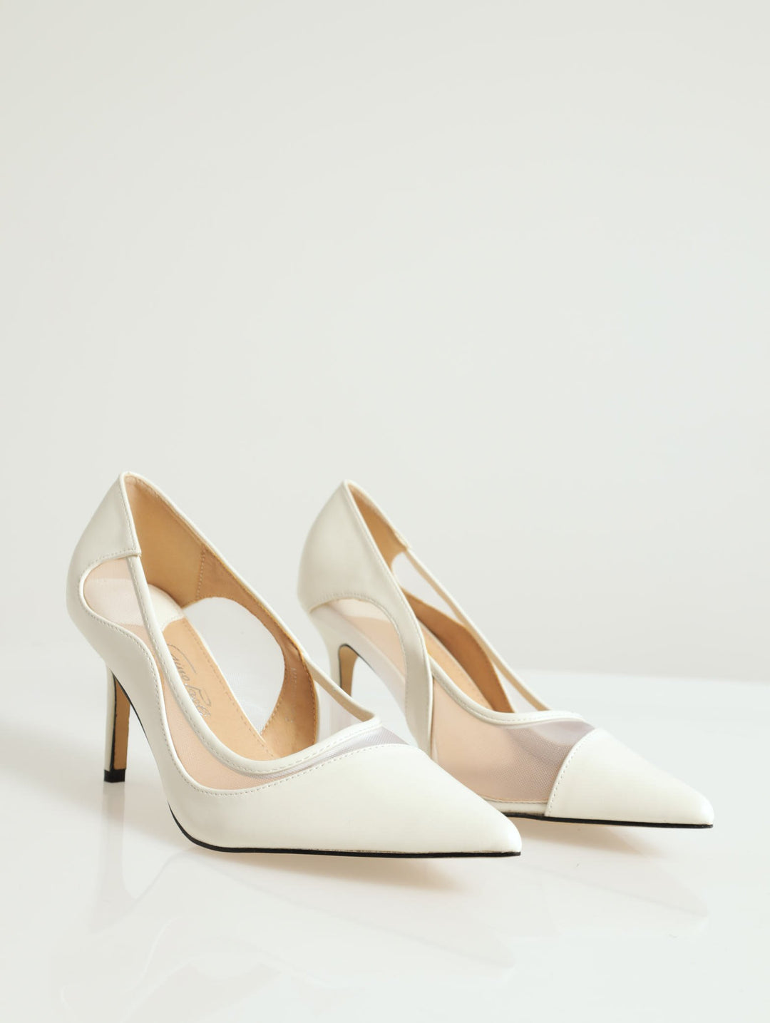 Bella Pointed Toe Stiletto Court Heel - Off White