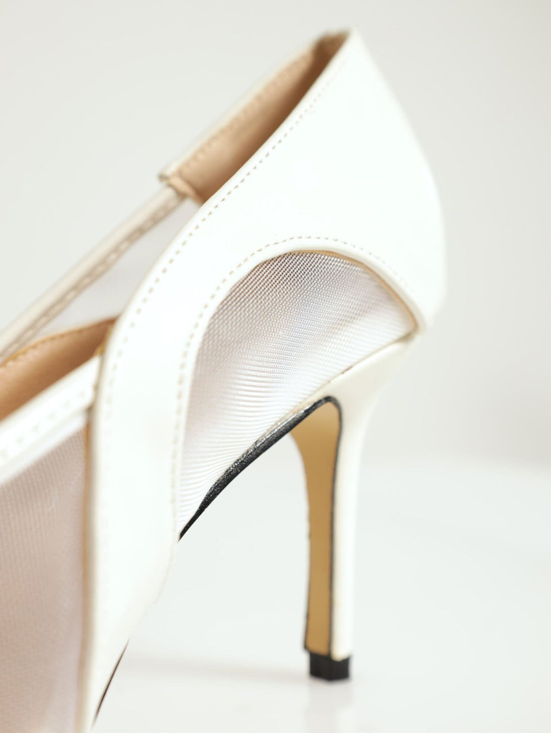 Bella Pointed Toe Stiletto Court Heel - Off White