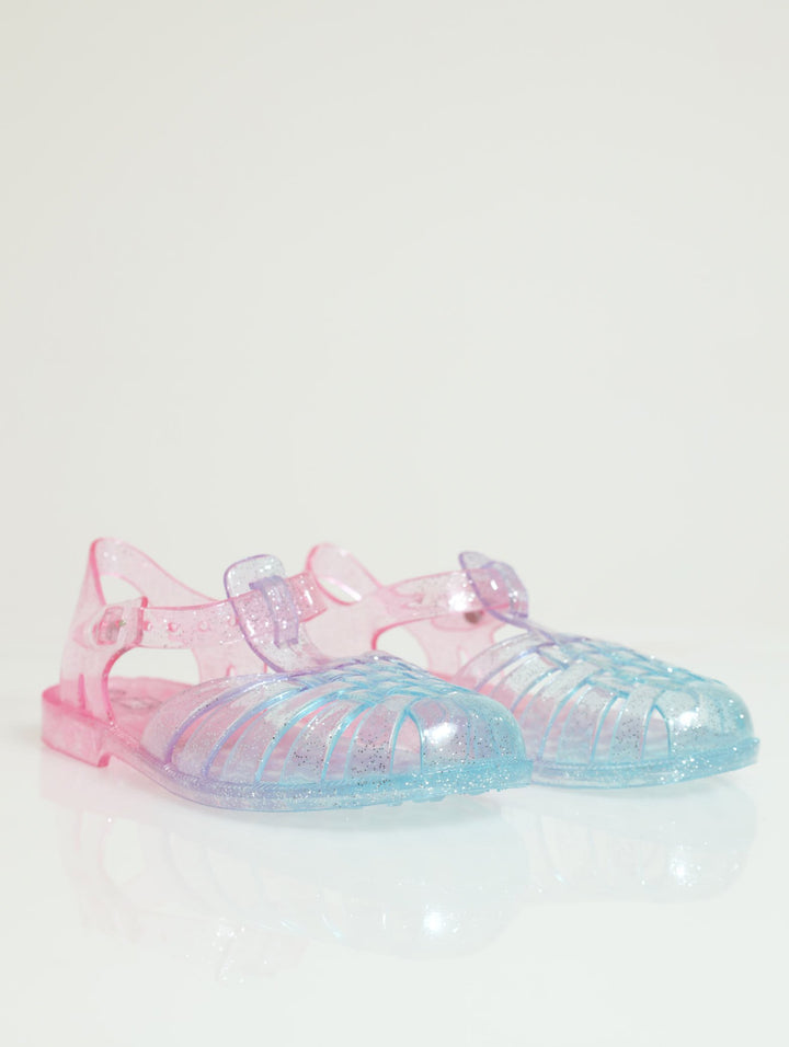 Pre-Girls Glitter Jelly Sandal - Blue