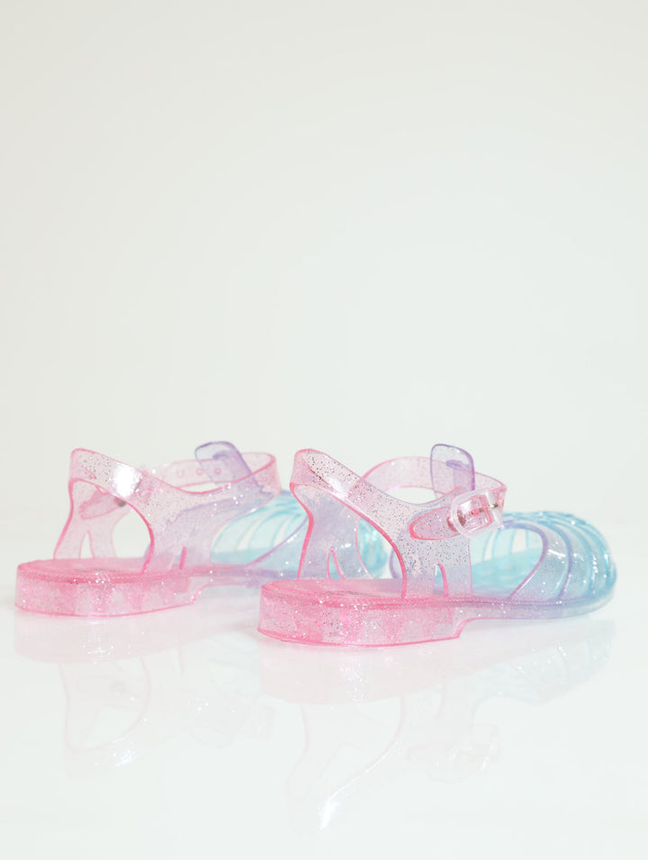 Pre-Girls Glitter Jelly Sandal - Blue