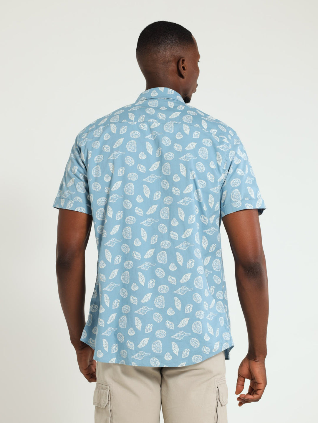 Shell Print Shirt - Light Blue