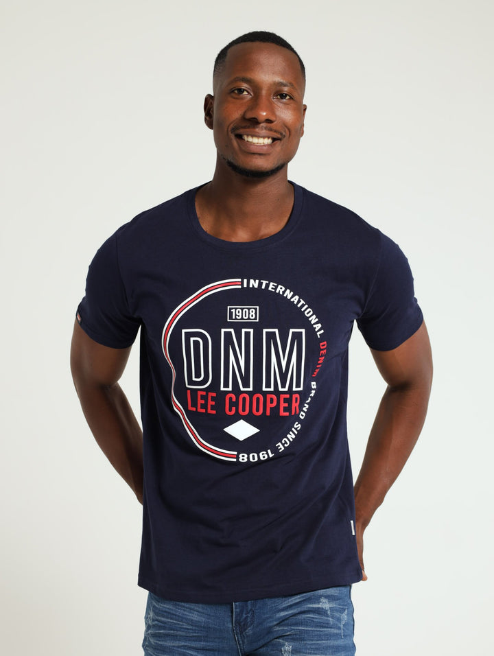 Trey Print Tee - Navy