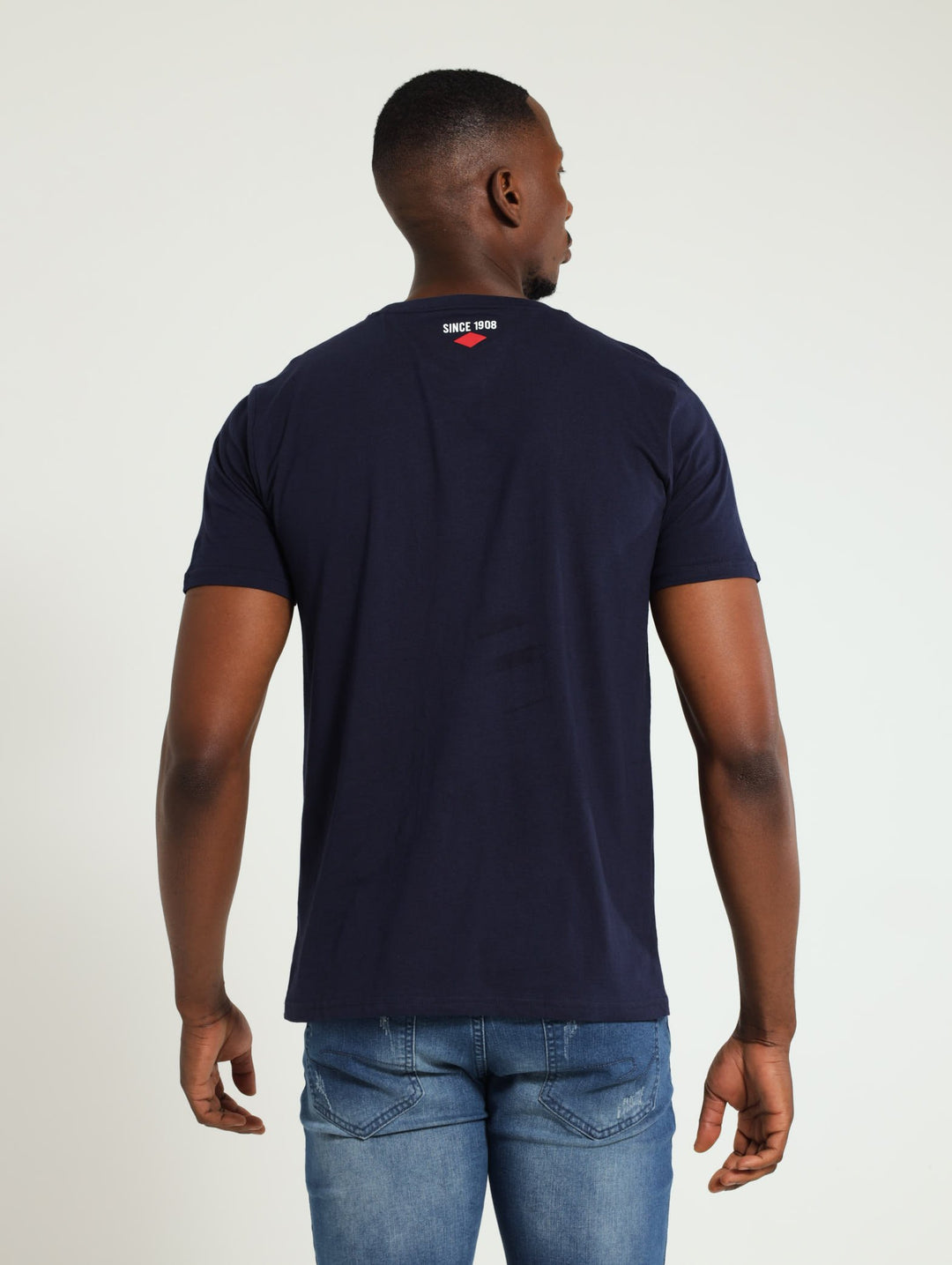 Trey Print Tee - Navy