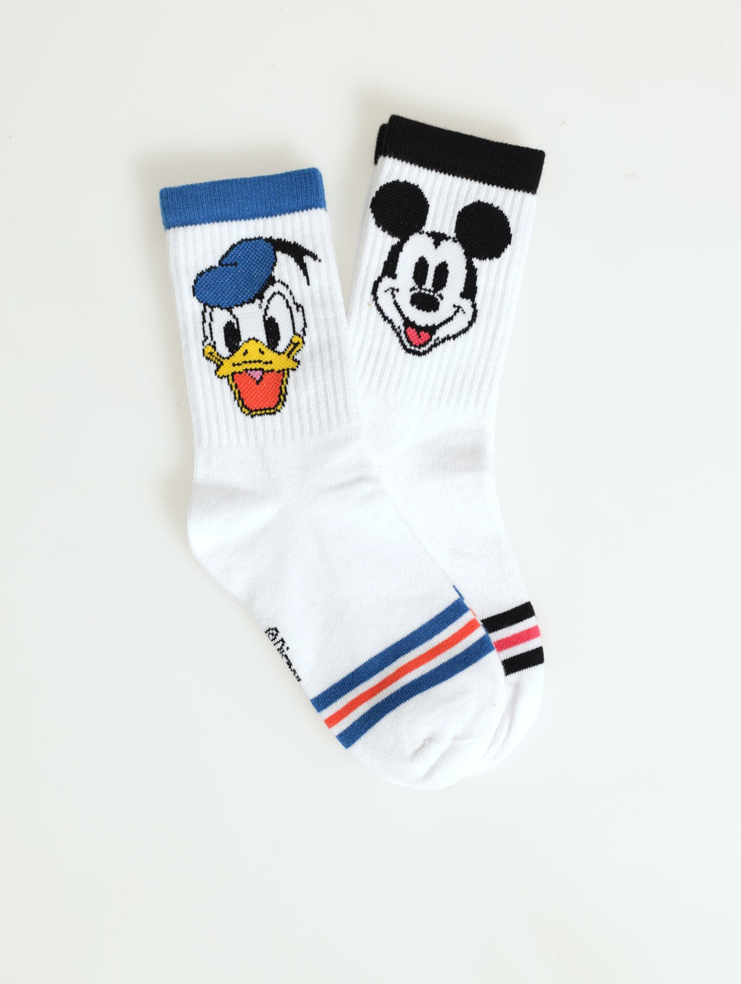 Pre-Boys 2 Pack Mickey & Donald Duck Socks - White
