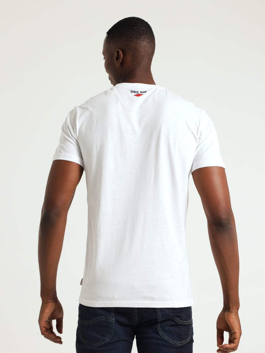 Columbus Overlay Print Tee - White