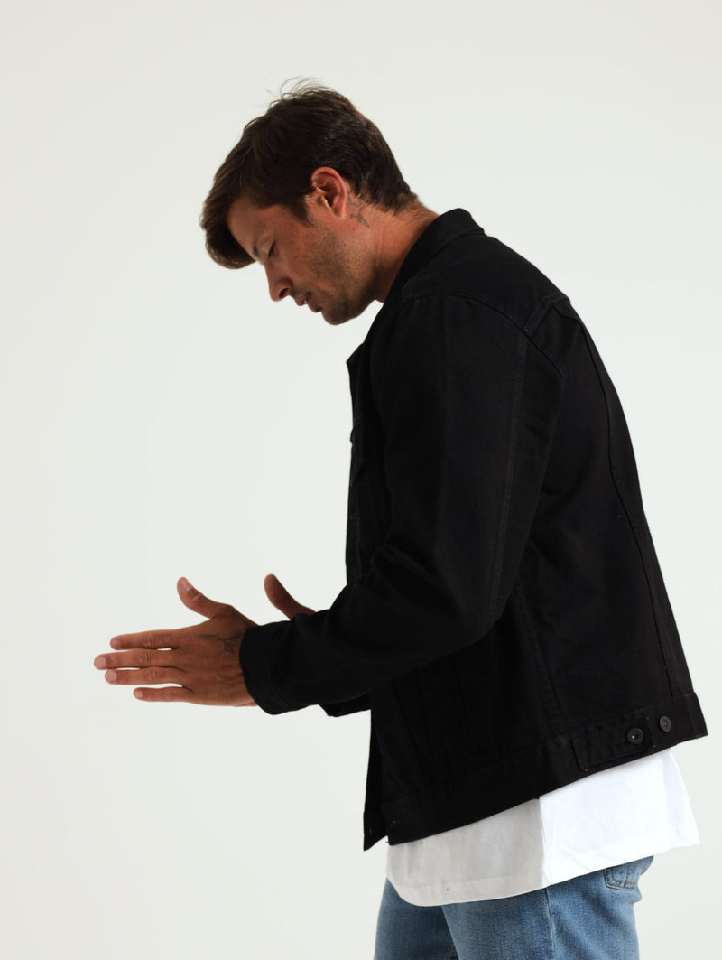 The Trucker Jacket - Black