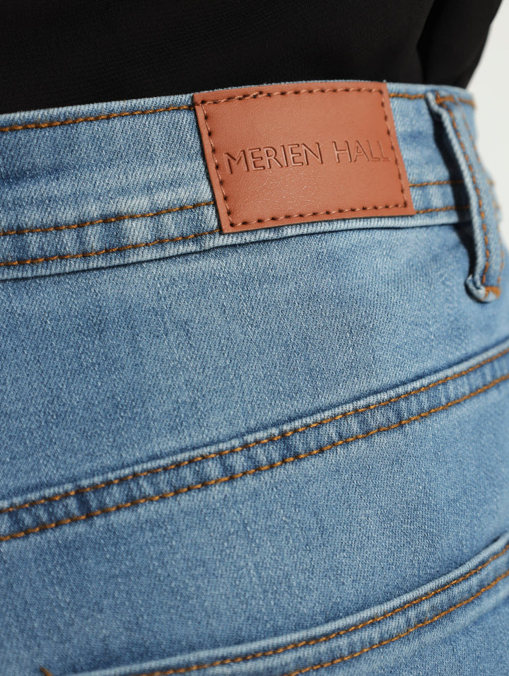 Turn Up Hem Bermuda Shorts - Light Wash