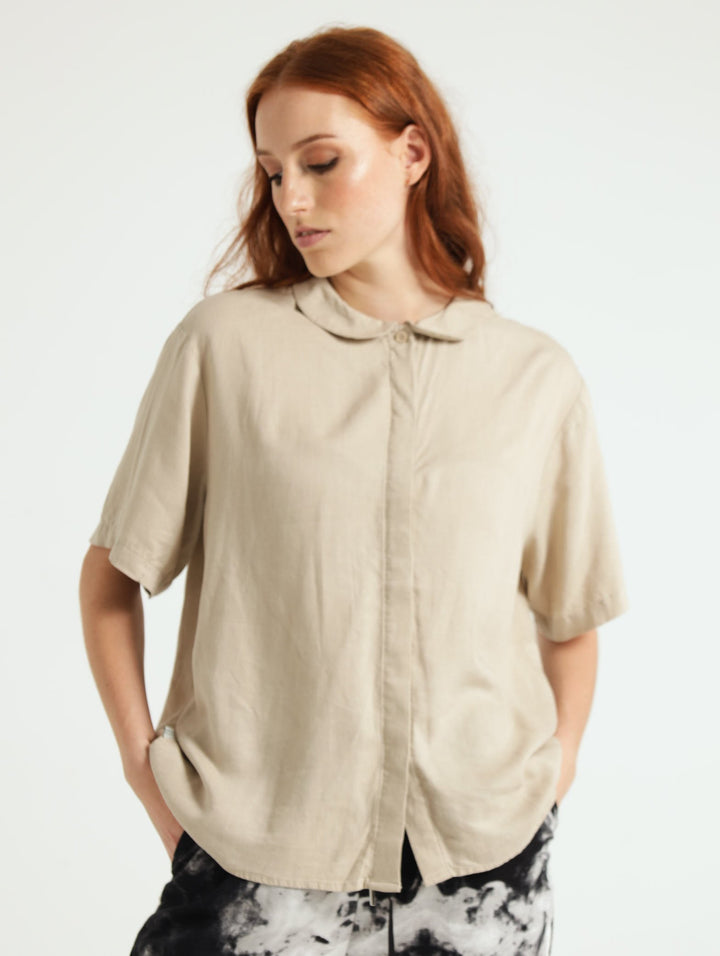 Peter Pan Collar Shirt - Silver