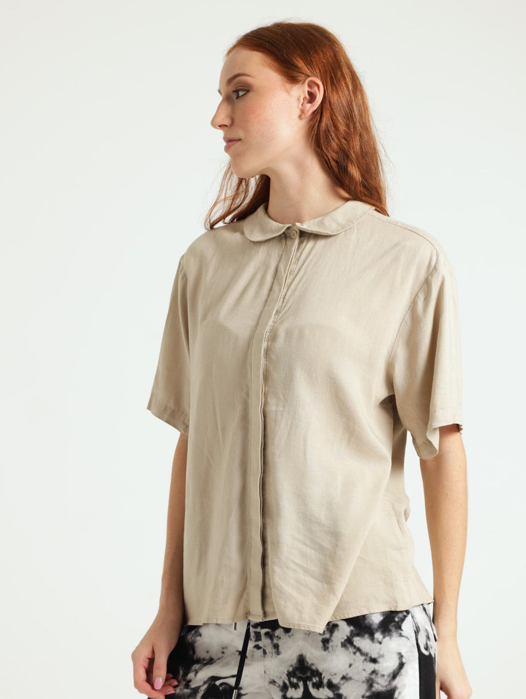 Peter Pan Collar Shirt - Silver