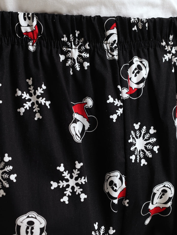Mens Mickey Christmas Shorts - Black