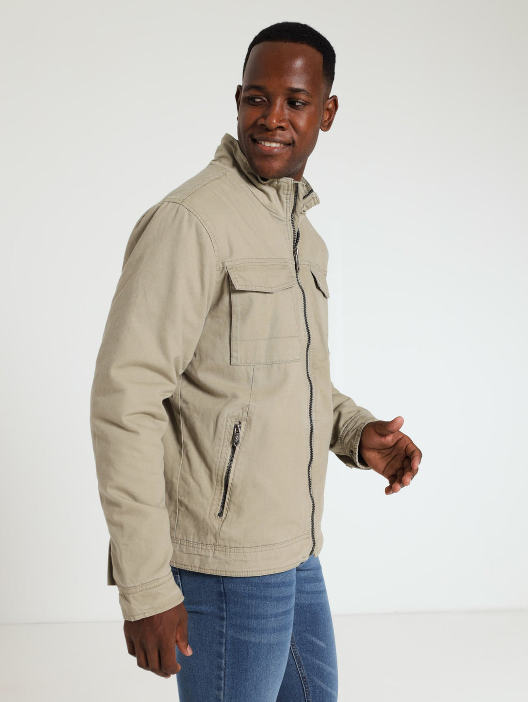 Utility Cargo Jacket - Stone