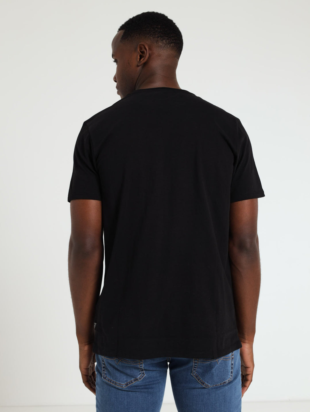 Men's Short Sleeve Basic Chain Logo Tee - Black