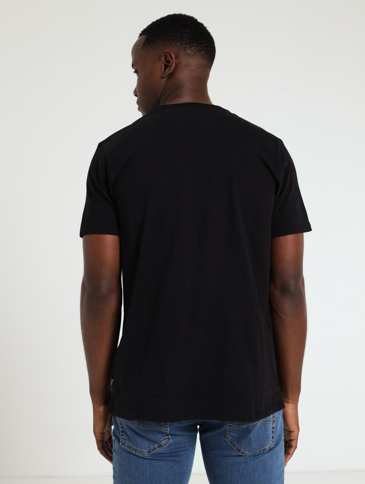 Men's Short Sleeve Basic Chain Logo Tee - Black
